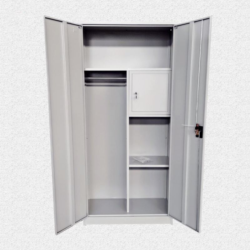 Fas-005 Wholesale Wardrobe Double Door Metal Locker Steel Clothes Almirah Design Cabinet