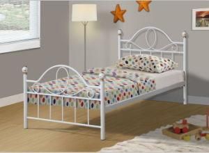 White Metal Bed for Single (Adults/Children)