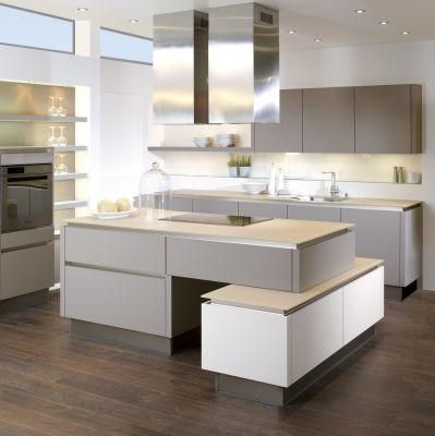 Morden Style Matte Lacquer MDF Natural Wood Colored Kitchen Furniture