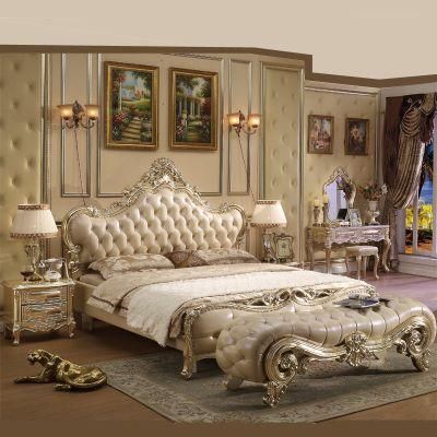 Home Furniture Factory Wholesale Bedroom King Bed with Dresser Table and Bed Bench
