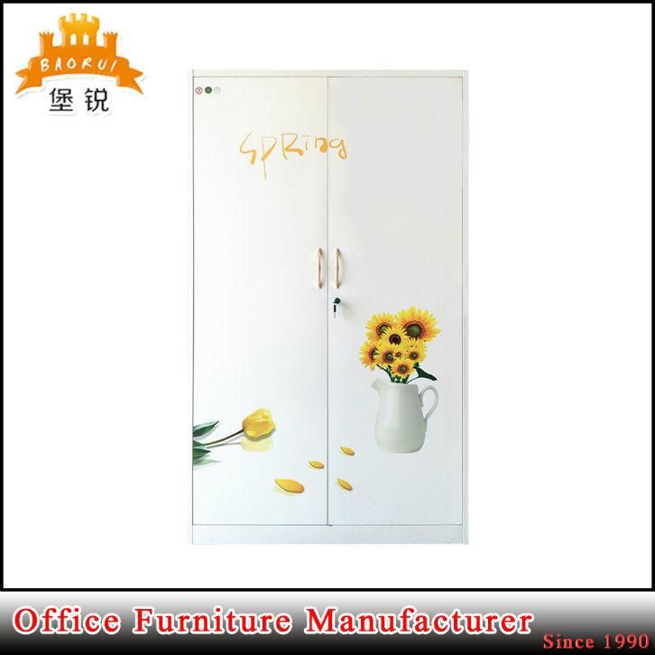 Fas-091 Metal Bedroom Furniture 2 Door Steel Almirah Wardrobe