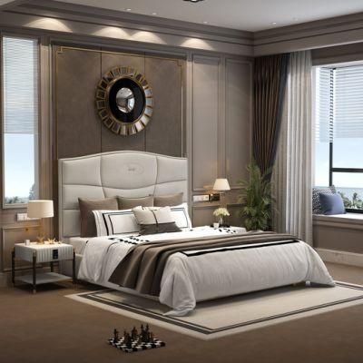 Modern Luxury Home Furniture Digital Night Table Leather Bedroom King Bed