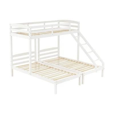 Triple Bunkbed Safety Rail Ladder Teens Bedroom Bunk Beds for Kids