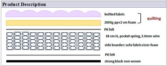 Comfortable Mattress Modern Furniture/Home/Hotel/Bedroom Pocket Coil Spring Foam Cheap Mattress
