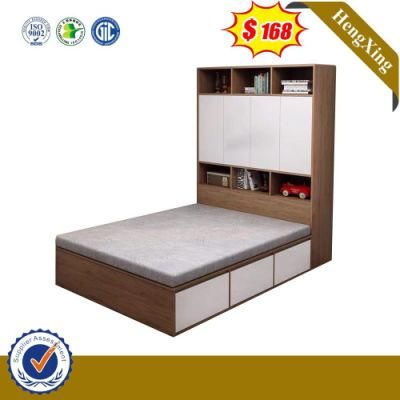 Single Size Home Furniture Wooden Kids Bed with Bookshelf Bedroom