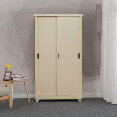 Wholesale Two Door Wardrobe Sliding Door Metal Storage Cabinet for Home