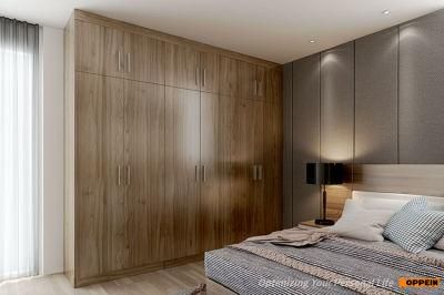 Oppein MDF Customized Simple Designs Hotel Bedroom Wooden Wardrobe