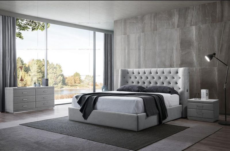 Classical Design Furniture King Size Queen Size Soft Bed Set Bedroom Furniture Gc1726