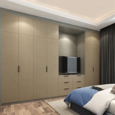 Cheap Price Furniture Design Home Hotel Modern Bedroom Wood Wardrobe with TV Cabinet