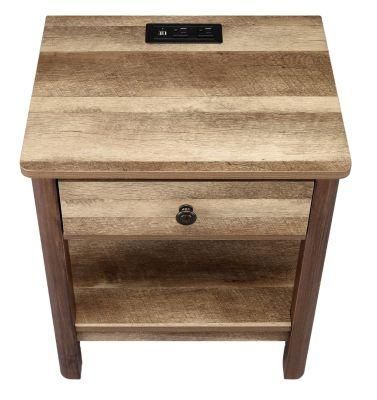 Nightstand Bedside Table Wood Table with Drawer with USB