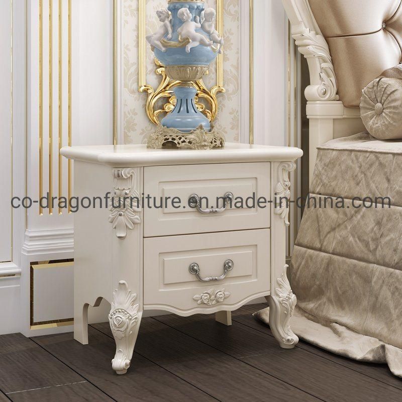 European Style Modern Bedroom Furniture Wooden Two Layers Nightstands Table