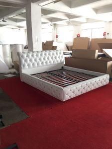 White Color Design Bed with Diamond