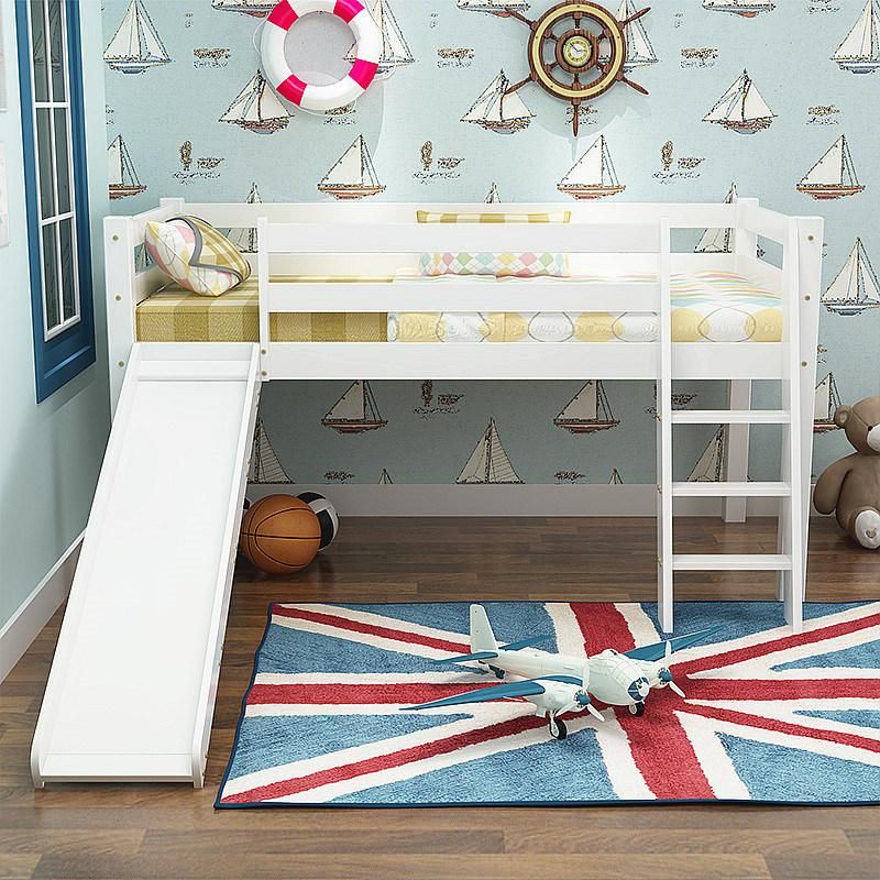 Wooden Loft Bed with Slide Kids Furniture