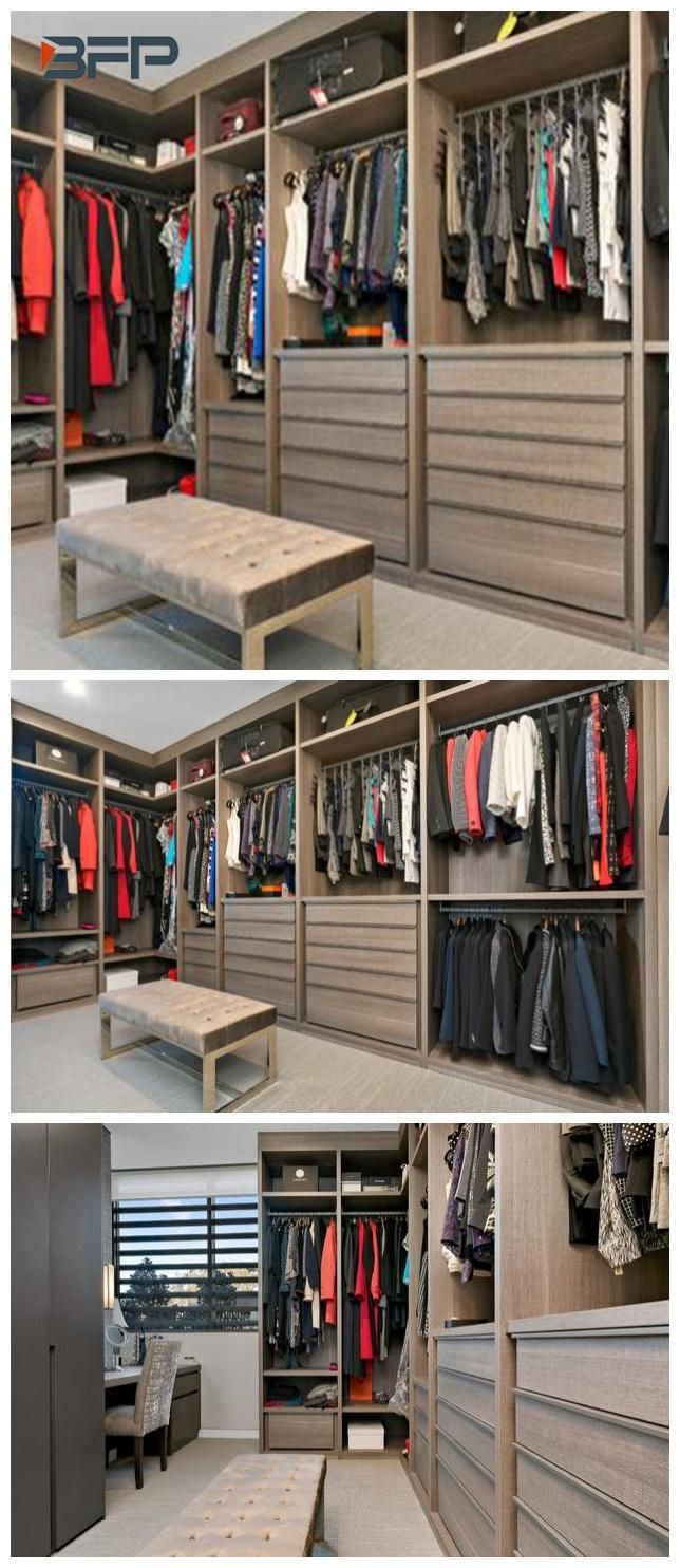 Modern Open Style Wood Grain Wardrobes Furniture