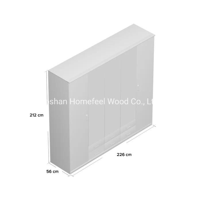 Factory Direct All Wood Mirror Door Closet Wardrobe with Drawer Storage (HF-WF0313)