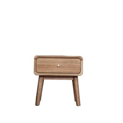 Modern Minimalist Solid Wood Nightstand Creative Home White Oak Nightstand 0102