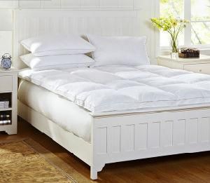 Alternative Size, White Goose Down and Feather Mattress Topper Baffled Bed