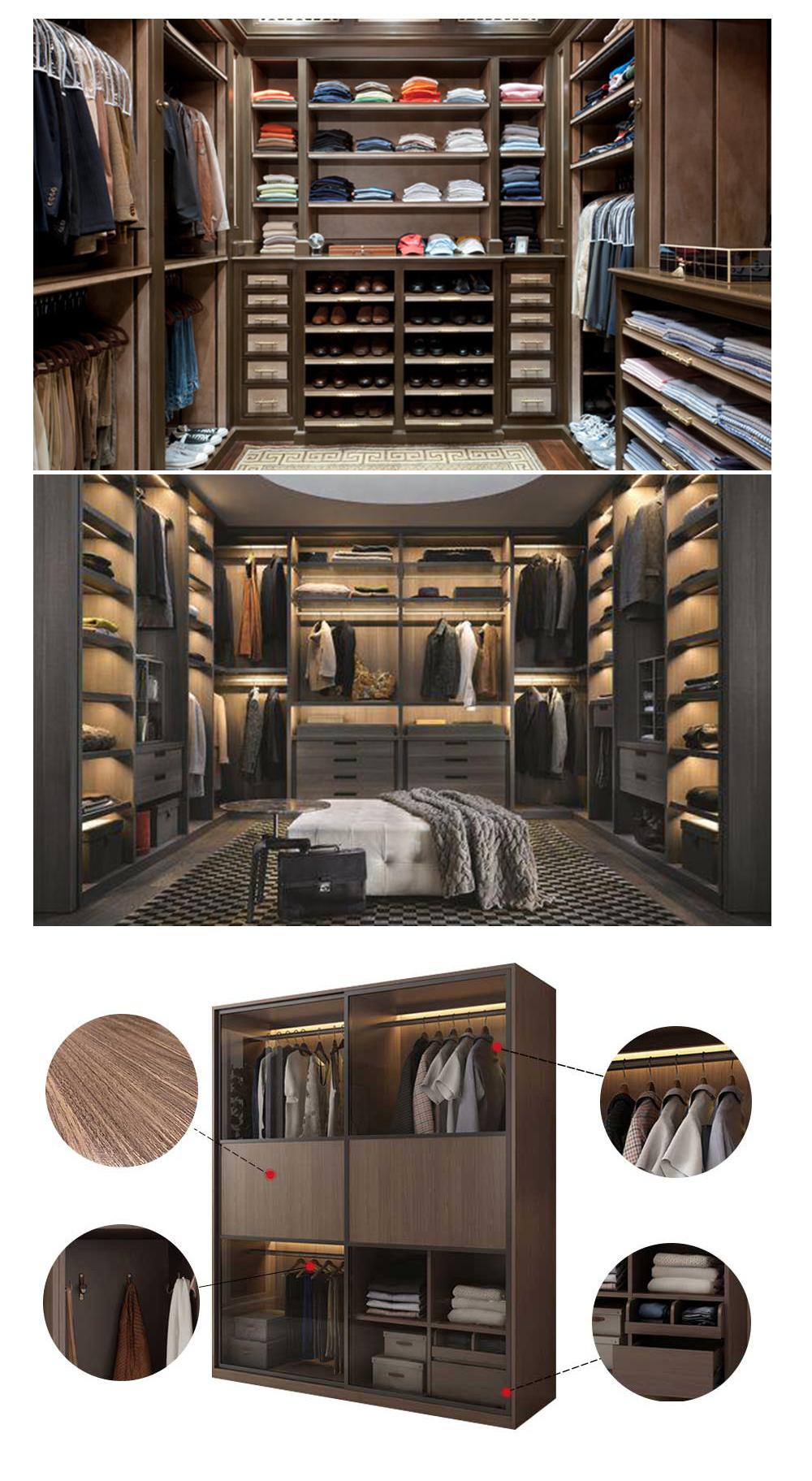 Walk in Door Wooden Bedroom Wardrobe Cupboard