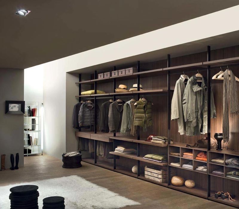 Wholesale Home Furniture Modern Free Standing Built-in Wooden Walkin Wardrobe