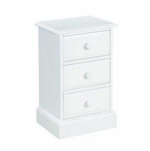 High Quality 3 Drawer Chest, White Painted Wooden Chest