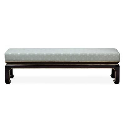 New Arrived Hotel Furniture Chunky Wooden Bench with Fabric Cushion Bed Side Stool