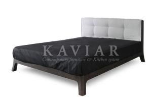 Kaviar Classical Wooden Frame Fabric Headboard Bed (BD106)