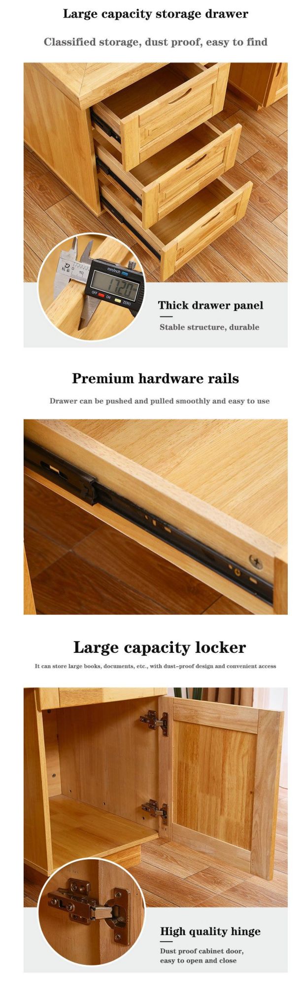 Wholesale Wooden Home Cabinet Dressing Table Desks MDF Customized Size Office Furniture Office Desk