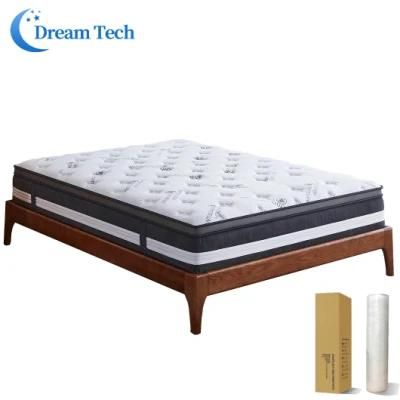 Micro Fiber Quilted Fabric Bedroom Anti Bacterial Italian Hybrid Spring Mattress in a Box