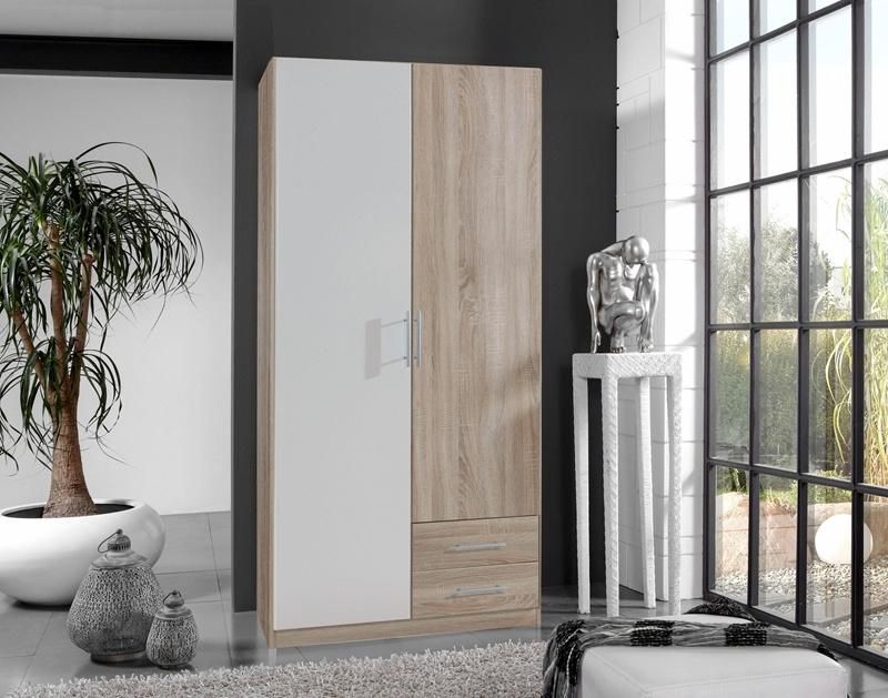 Wood Bedroom Furniture Wardrobe with Mirro