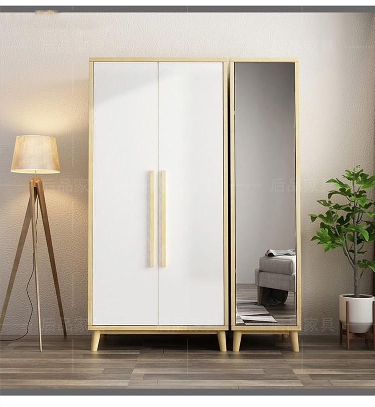 Nordic Minimalist Modern Wardrobe Panel Dressing Mirror Assembly Bedroom Wardrobe