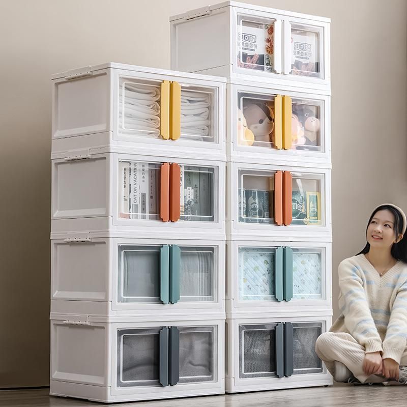 Bedroom Furniture Folding Storage Box Home Furniture Organizer Stackable 80L