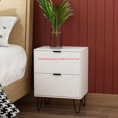 End Tables with Storage Drawers (White) for Living Room