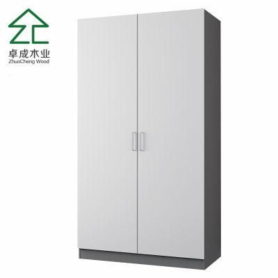 White Color MDF 3 Doors Wardrobe with MFC Cabinet Carcass