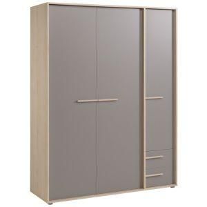 Stylish and Chic Continental Look Bauhaus Style Blush Grey Godrej Almirah Wardrobe Hanging Rail Shelving and Drawers