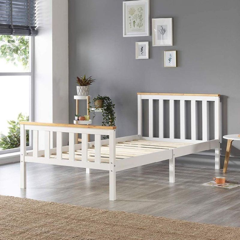 Morden Furniture Small Package Volume Solid Pine White Single Student Bed