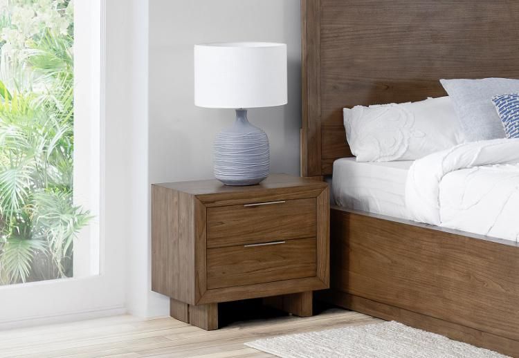Wooden Nightstand with Two Drawes