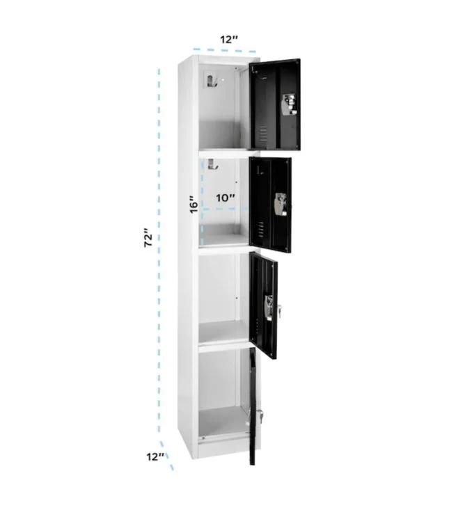 Wholesale 4 Tier Metal Lockers Steel Vertical Locker Clothes Shoes Storage Cabinets