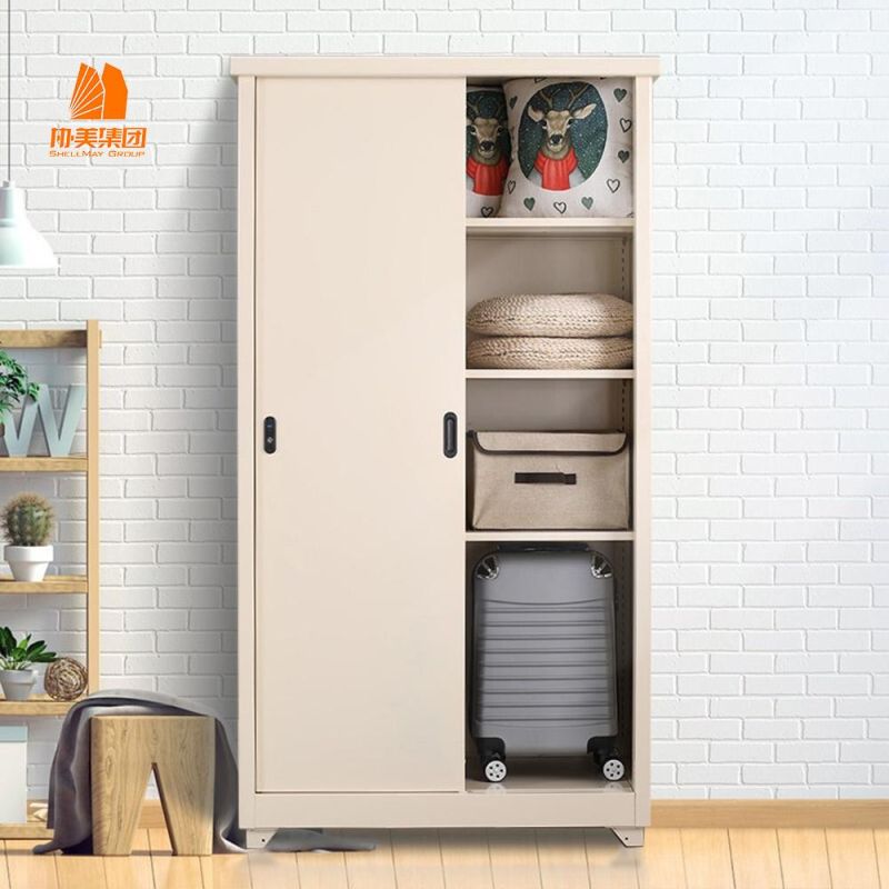 Sliding Door Breathable and Moisture-Resistant Living Room Furniture, Metal Cabinet.