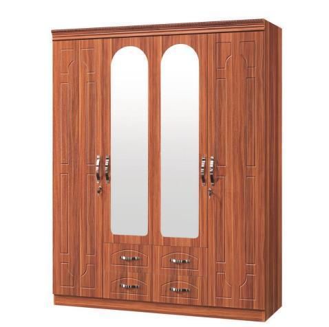 Full-Length Mirror Wardrobe PVC Wardrobe 2/3/4 Door Simple Wardrobe