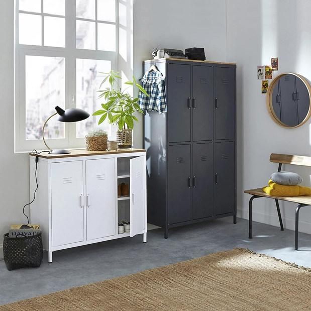 Factory Lockers Style 6 Doors Storage Unit Metal Locker Storage Wardrobe