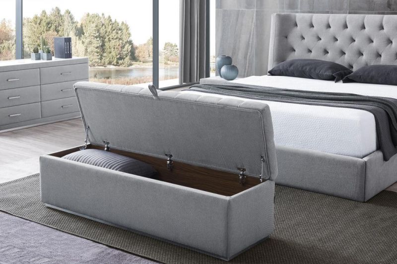 Modern Bedroom Rectangular Bench Stool Ottoman with Storage Box GB26