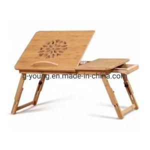Adjustable Laptop Desk Bed Tray Lap-Desk Table with Drawer
