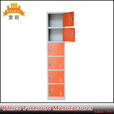 Vertical Design Colorful Kd Steel Six Door Locker