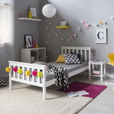 Simple Design Modern Style Solid Wooden Frame Kids Furniture Children Bed
