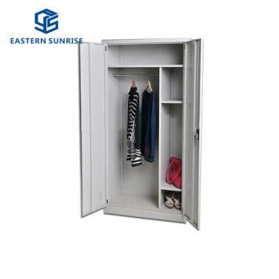 Durable Two Door Bedroom Clothes Steel Storage Wardrobe