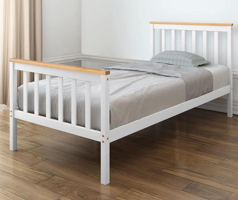 Morden Furniture Small Package Volume Solid Pine White Single Student Bed