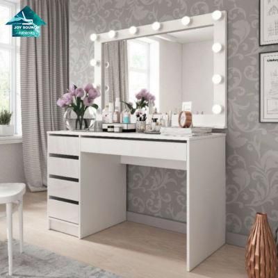 White Wood Mirror Almirah Simple Dressing Table Designs with Drawer