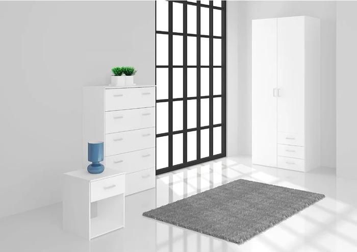 Modern Laminated Hinged Door Wooden Bedroom Wardrobe (HF-WF05122)