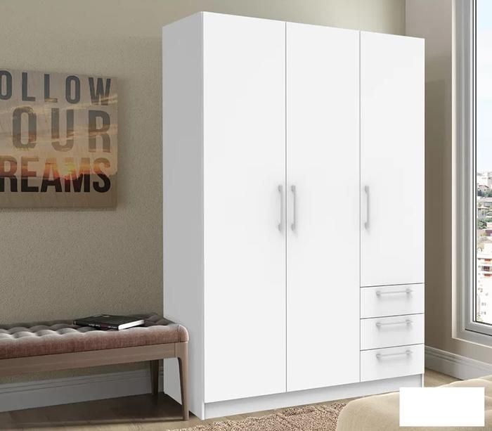 Wholesale 3 Door Bedroom MDF Wooden Clothes Wardrobe (HF-WF05142)