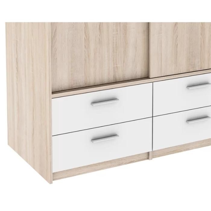 High Quality Wooden Home Bedroom Furniture Sliding Door Wardrobe Cabinet (HF-WB12)